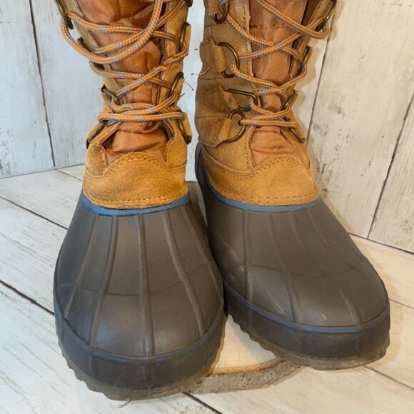 Khombu Boots Womens Size 10 Brown Black High Suede Lace Up - Picture 3 of 8